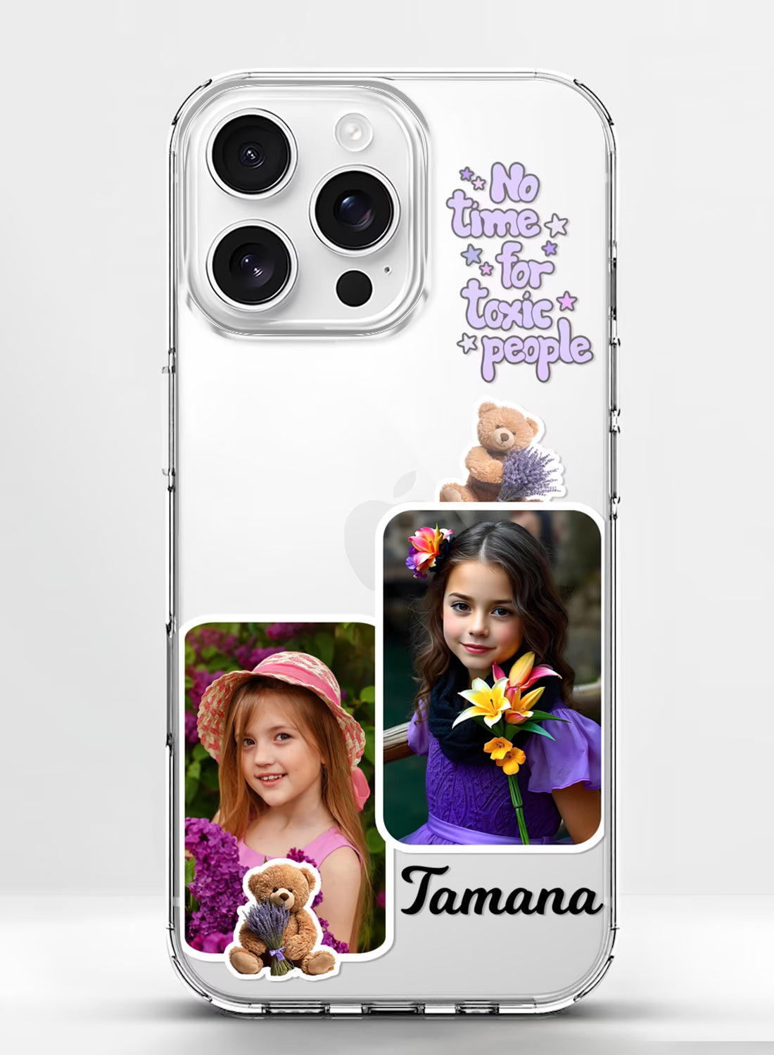 No toxic People Pattern Clear Silicone Phone Cover