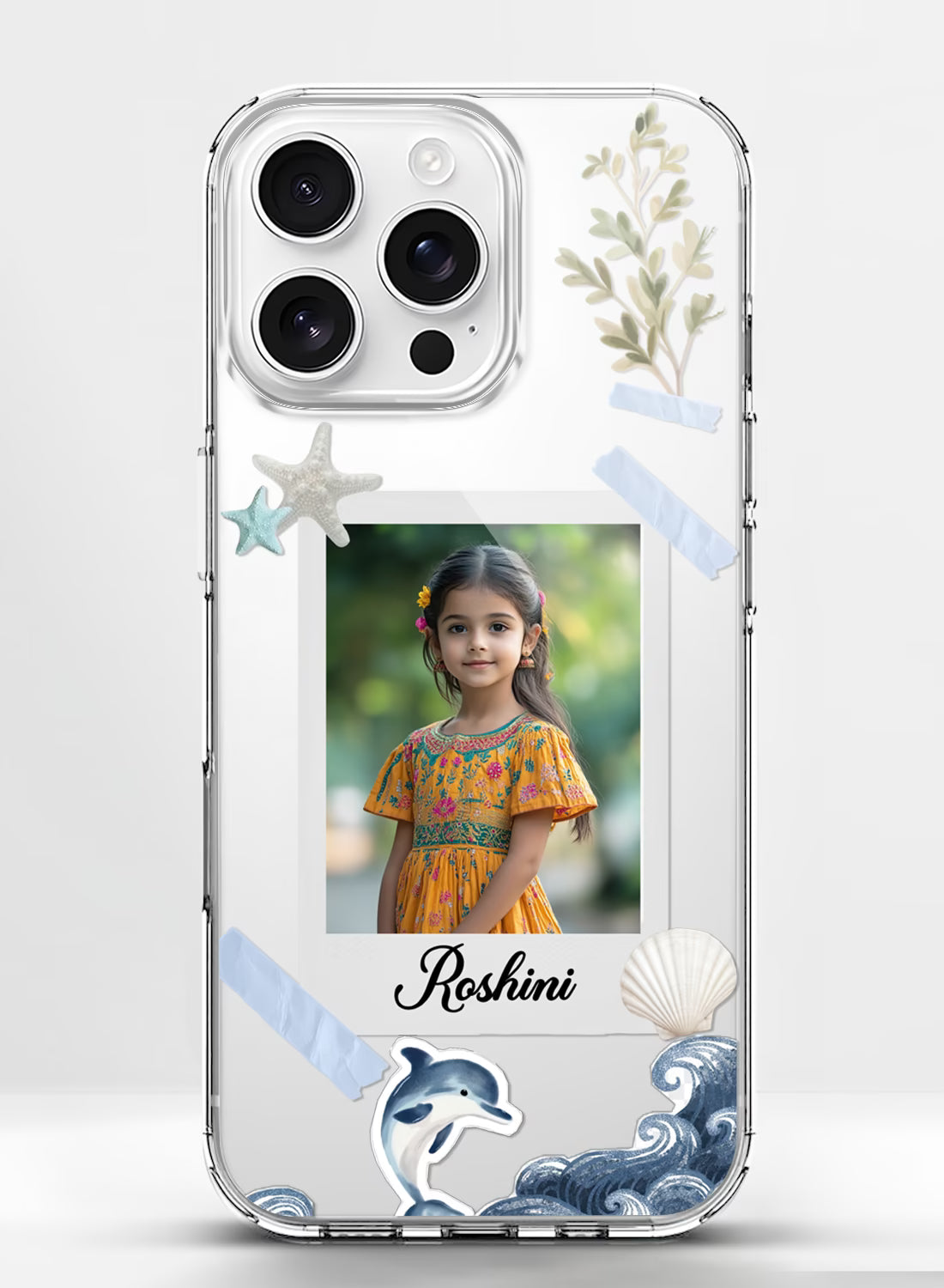 Ocean Dolphin Custom Photo & Name Silicone Mobile Cover