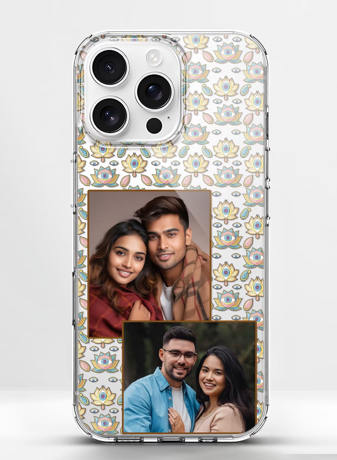 Lotus Evil Eye Dual Photo Custom Silicone Mobile Cover