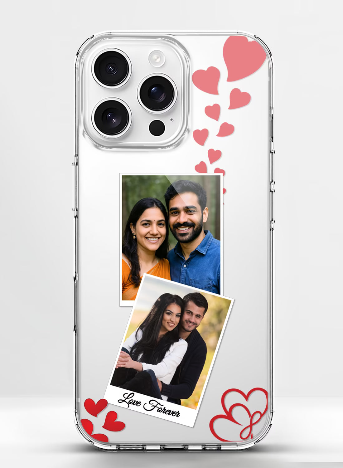 Love Forever Dual Photo Custom Silicone Mobile Cover