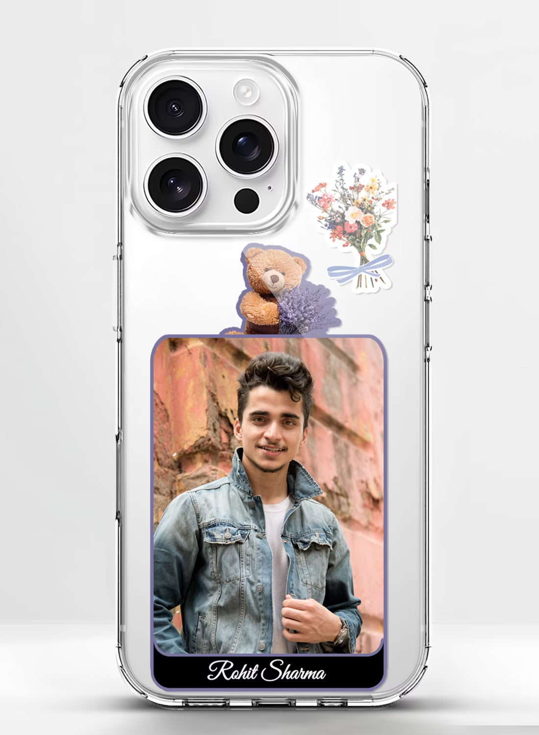 Teddy Lavender Bouquet Custom Photo Silicone Mobile Cover