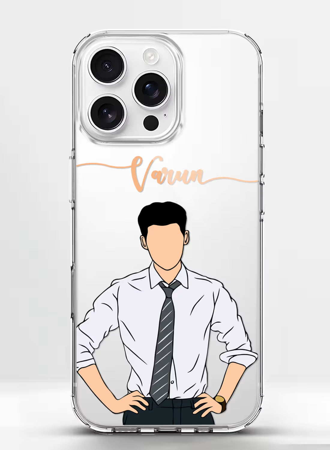 Classy Formal Boy Printed Clear Silicone Back Cover