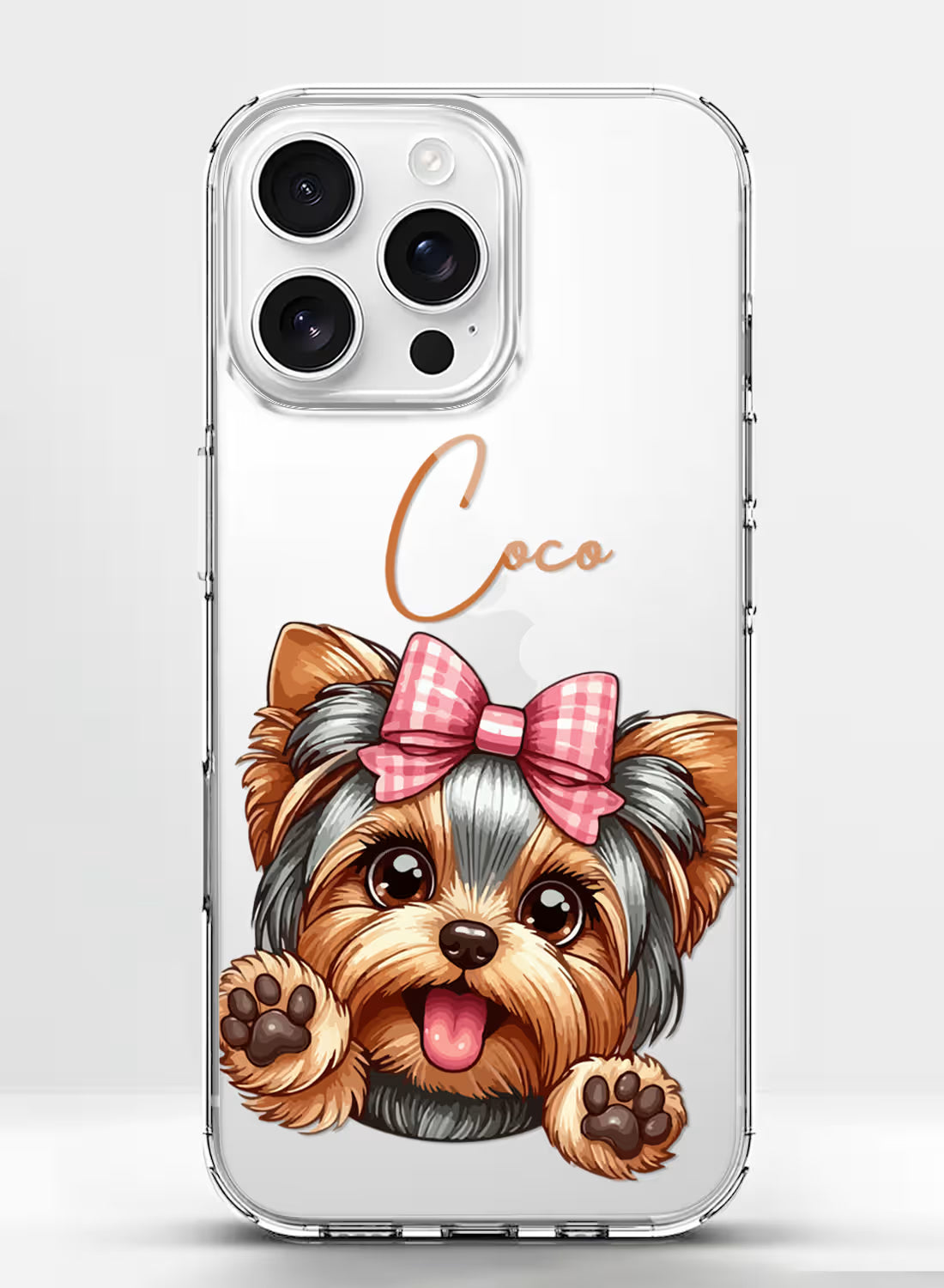 Cute Puppy Dog Printed Clear Silicone Back Cover