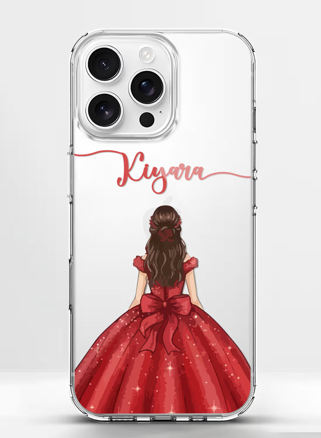 Princess in Red Gown Printed Clear Silicone Back Cover