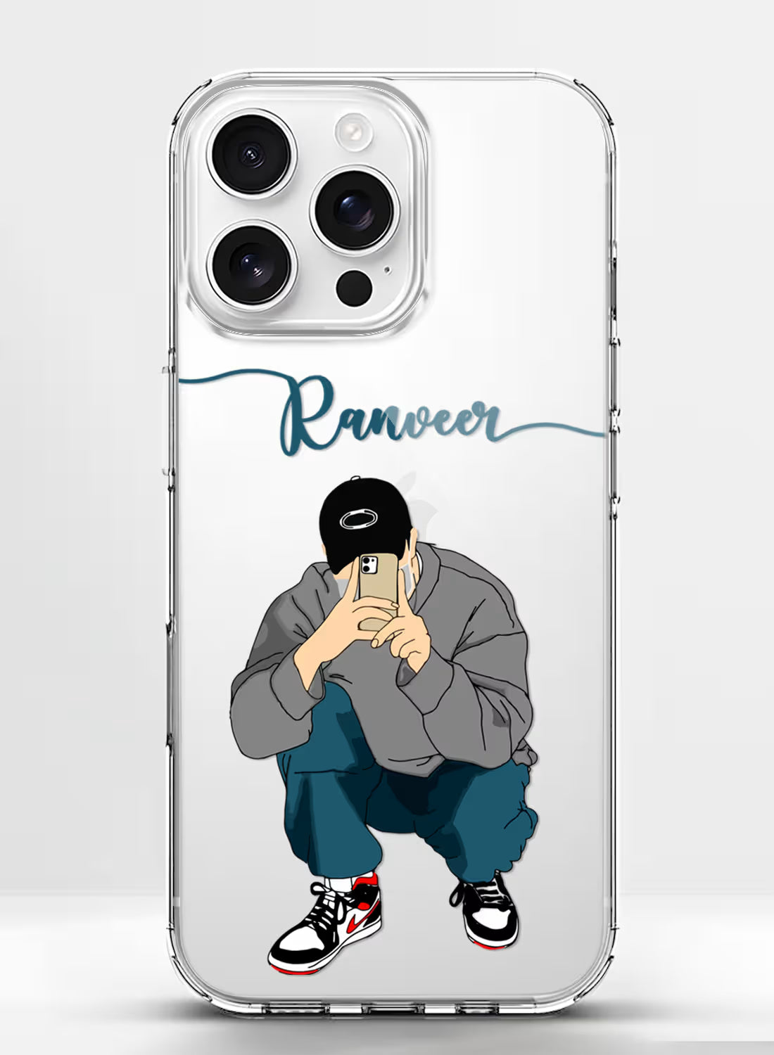 Streetwear Selfie Boy Printed Clear Silicone Back Cover