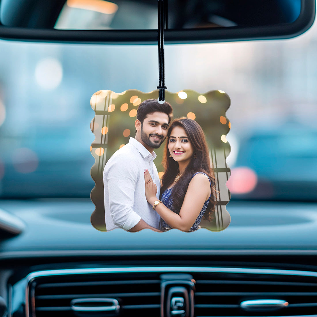 Customized acrylic photo car hanging – perfect personalized gift for couples, friends