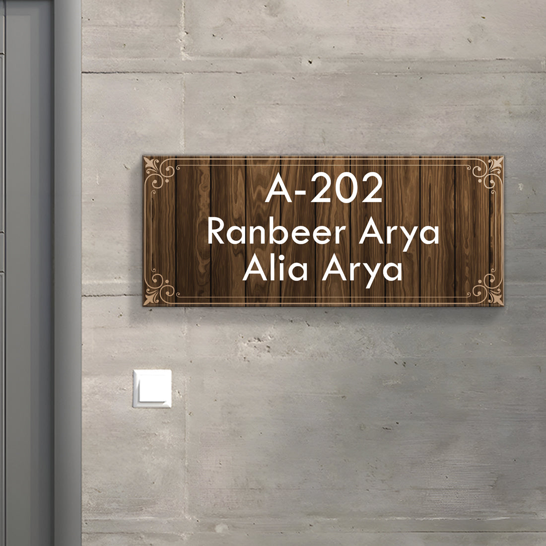 Customised modern acrylic home name plate – stylish personalized name board available to buy online"