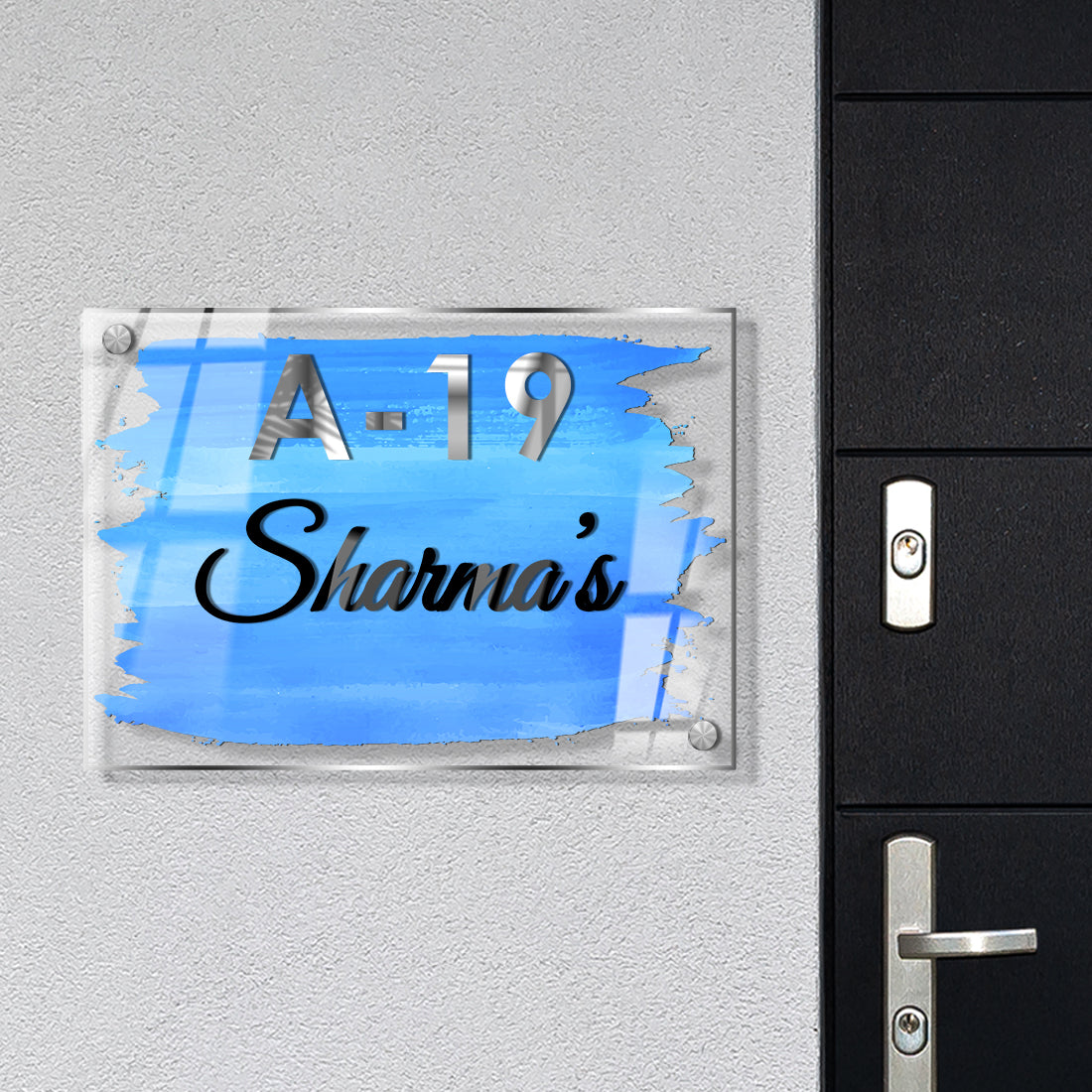 Buy Acrylic Brush Stroke House Name Plate Online – Artistic Design for Modern Homes