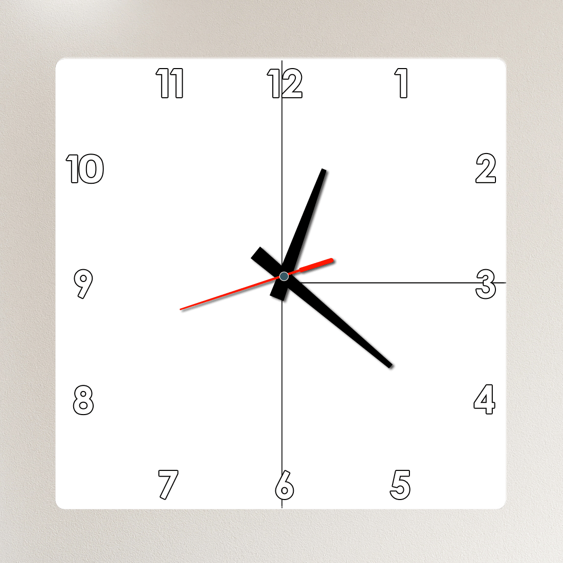 Preview of Modern 3 Photo Layout Acrylic Wall Clock for displaying multiple memories