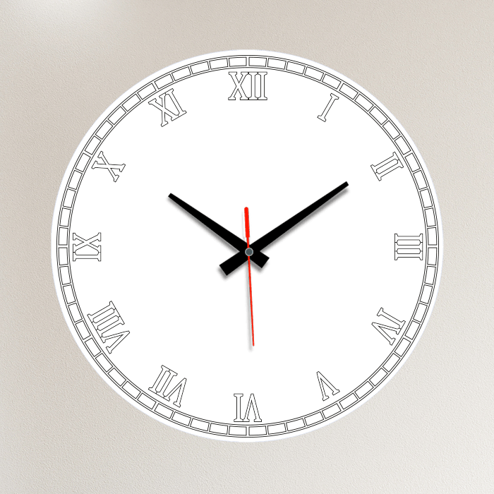 Preview of Custom Circular Roman Numeral Acrylic Clock perfect for Wedding or Anniversary Gift