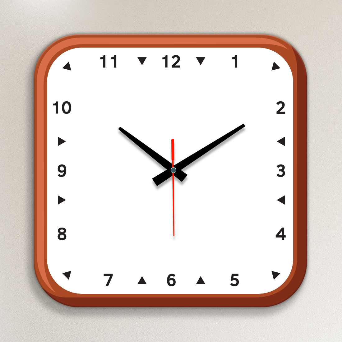 Acrylic Wall Clock- Brown Frame