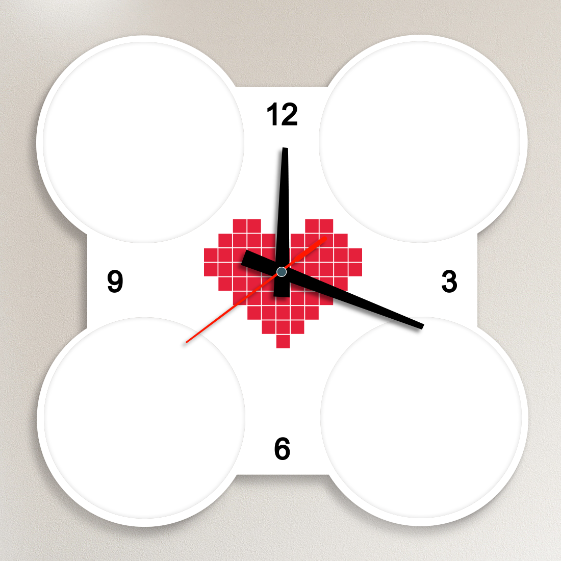 Acrylic Wall Clock- 4 Circle Collage