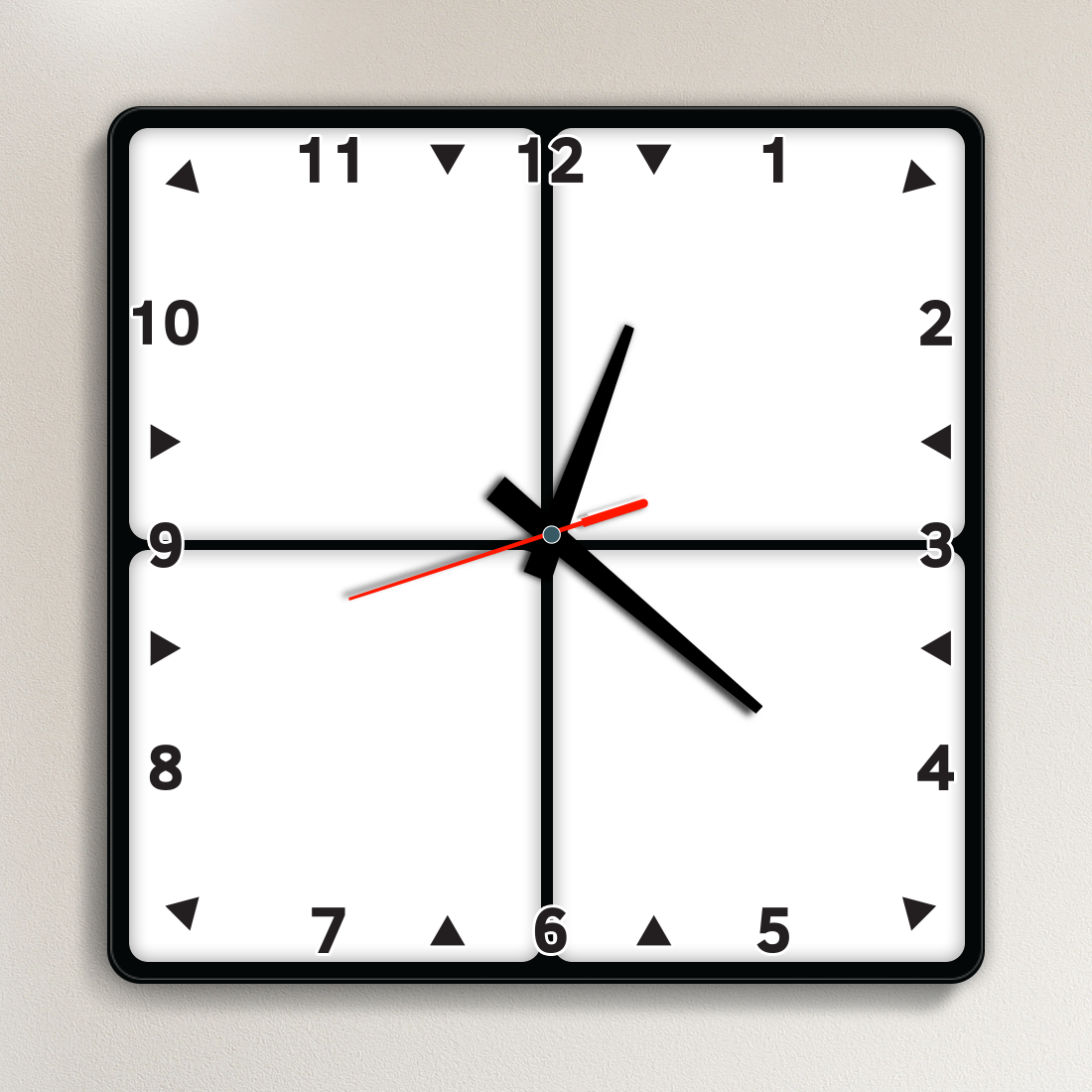 Acrylic Wall Clock - 4 Square Rectangle