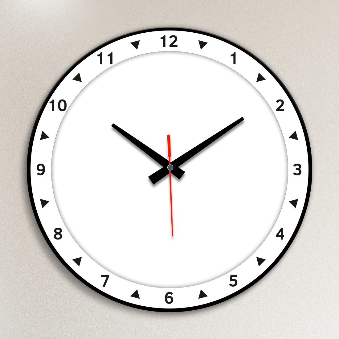 Acrylic Wall Clock- Black Circle
