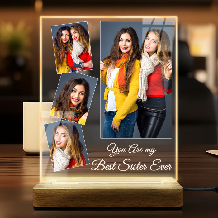 Buy Online Fashionury Print & Engrave Personalized Acrylic Photo Led Lamp - Wooden base D14