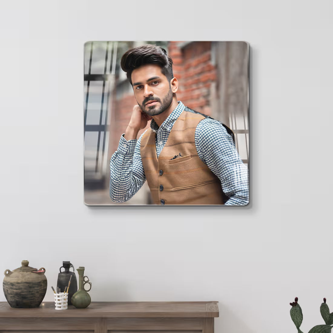 Personalized Square Acrylic Wall Photo Frame with UV Print for home decor