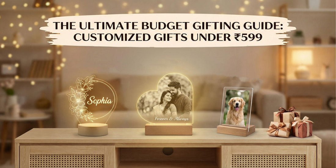 Custom Gifts Under 599 Rupees - Various Custom Shapes and Designs of LED Lamps, Photo frames, Keychains And Clocks