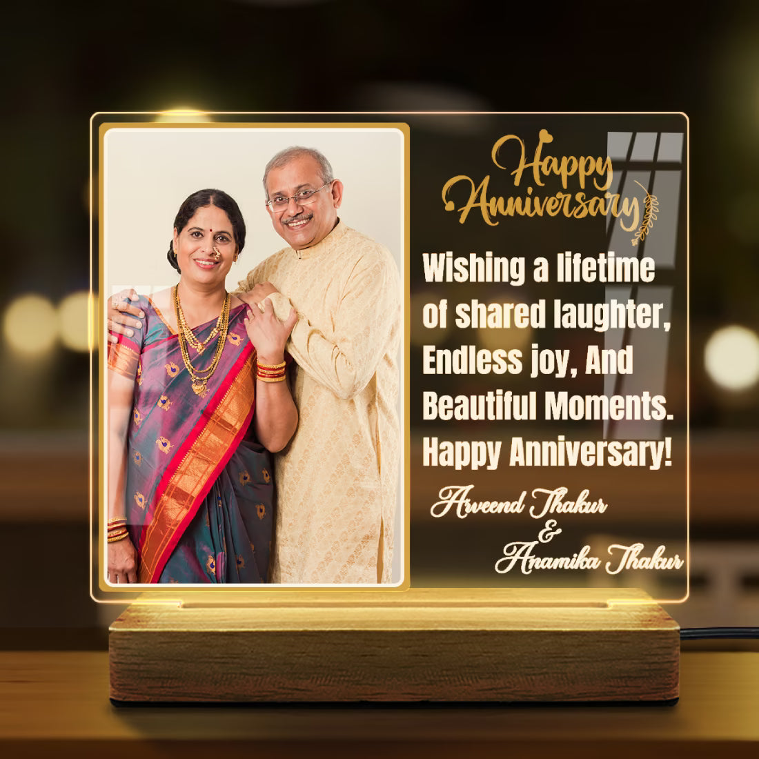 Custom Happy Anniversary Acrylic LED Lamp