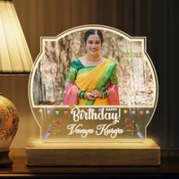 Custom Birthday Photo & Name Acrylic LED Lamp | Fashionury