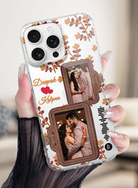 Couple 2 Photo Spotify Floral Clear Silicone Phone Cover