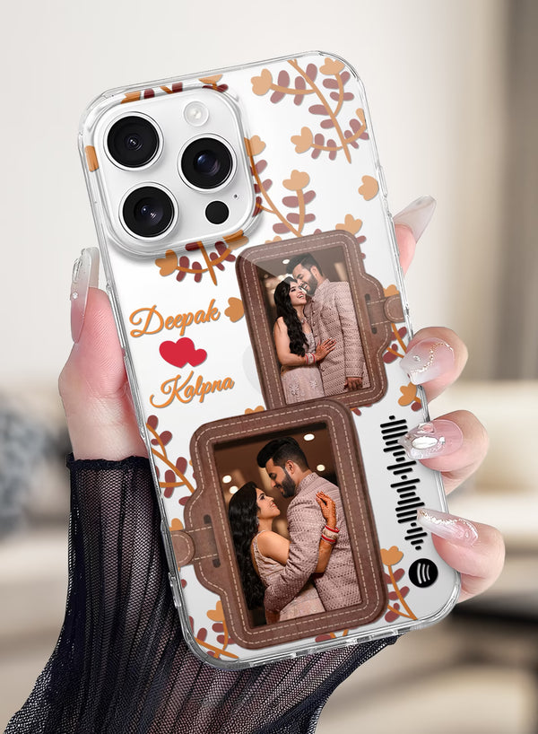 Couple 2 Photo Spotify Floral Clear Silicone Phone Cover