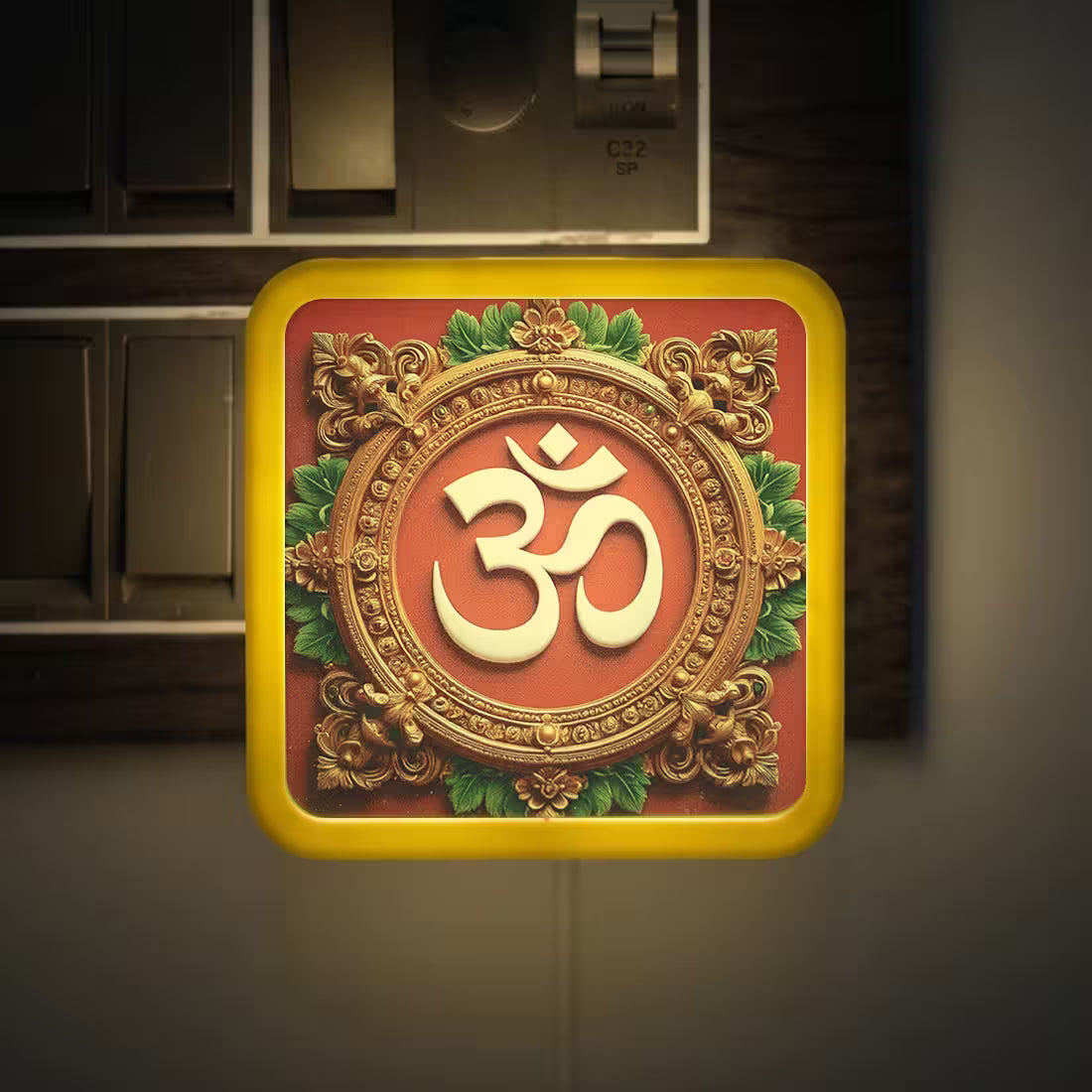 Om Symbol Led Plug-in lamp for spiritual peace