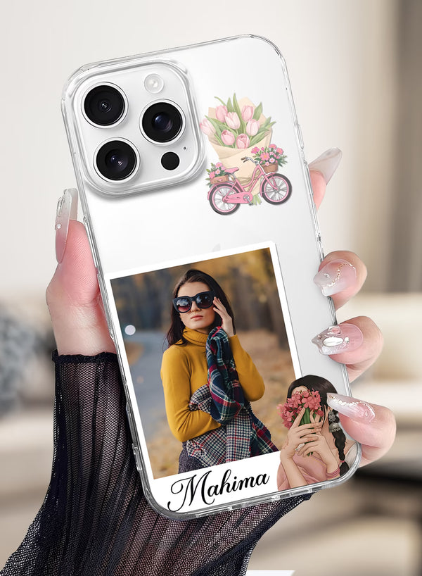 Pink Bicycle Tulip Custom Silicone Mobile Cover