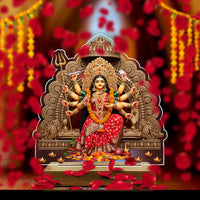 Maa Durga's 3D Acrylic frame - Wooden Stand-D4