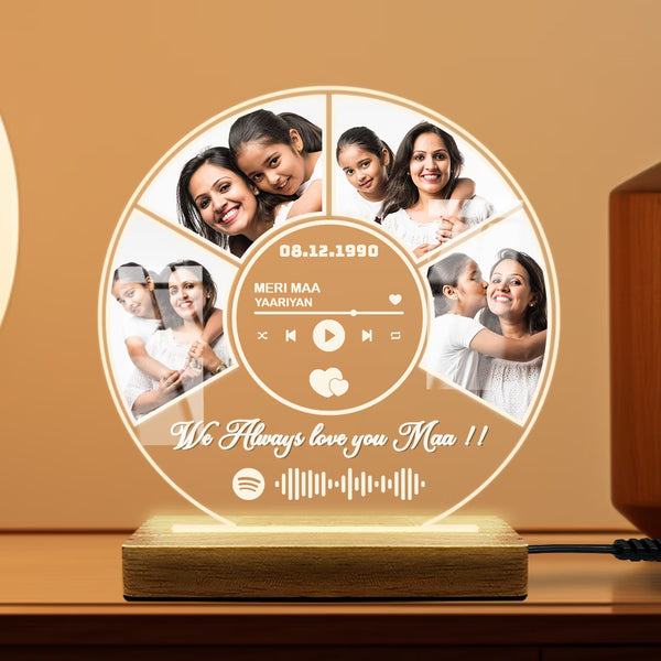 Custom Spotify Round Acrylic LED Lamp | Fashionury