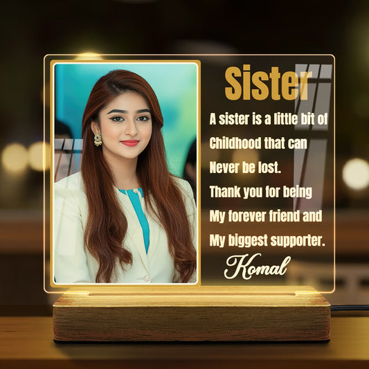 Sister Custom Acrylic LED Photo Lamp