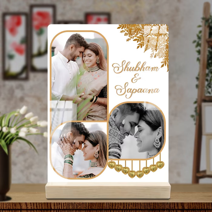 Custom 3 Photo Couple Acrylic Tabletop Frame