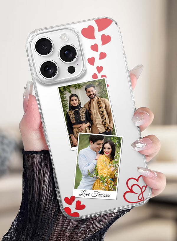 Love Forever Dual Photo Custom Silicone Mobile Cover