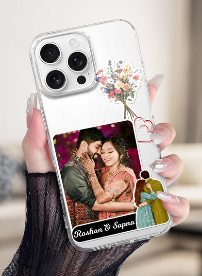 Wildflower Bouquet Couple Photo Silicone Mobile Cover