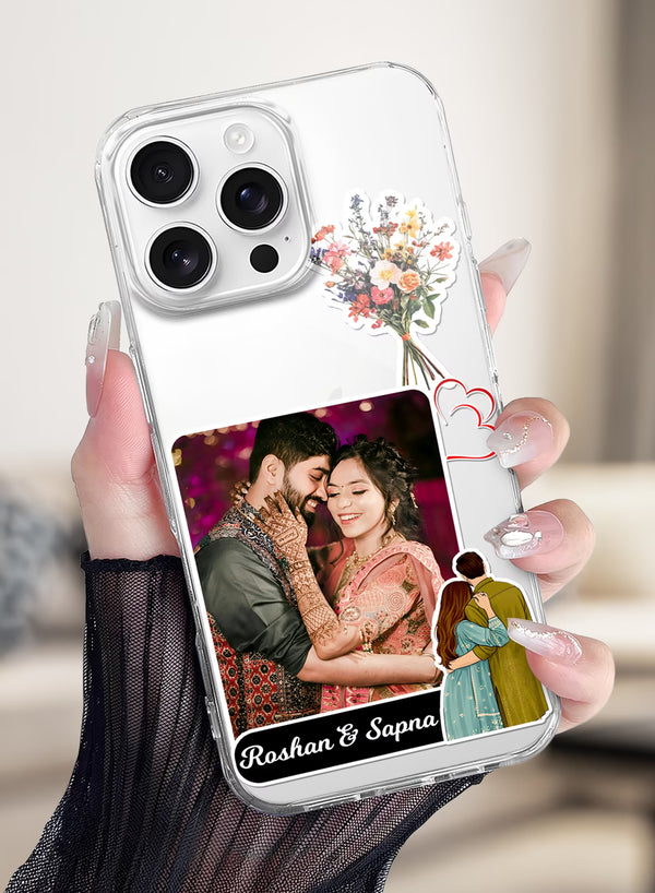 Wildflower Bouquet Couple Photo Silicone Mobile Cover