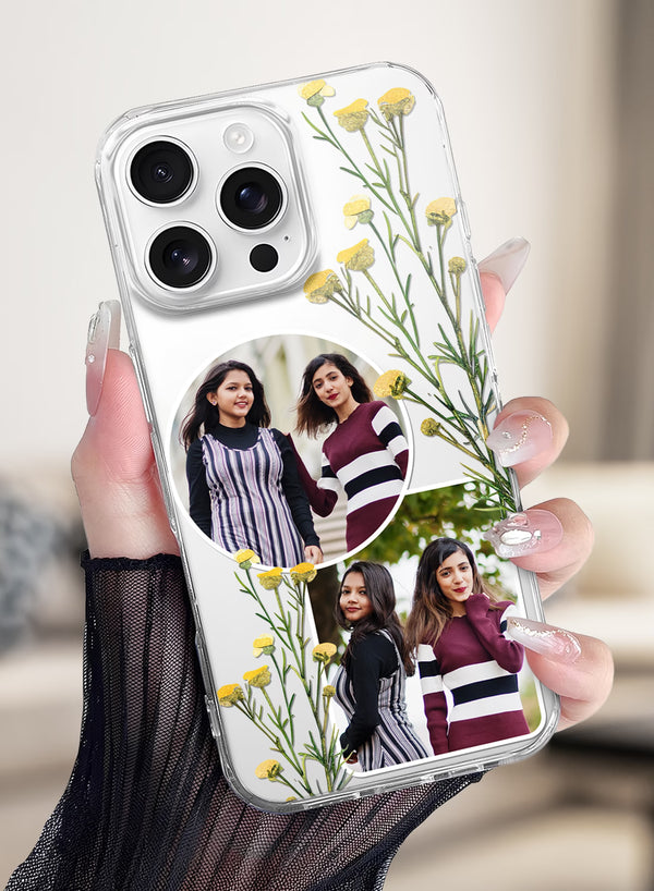 Yellow Wildflower Dual Photo Custom TPU Mobile Cover