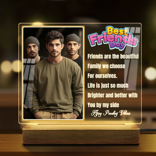 Custom Best Friends Day Acrylic LED Lamp
