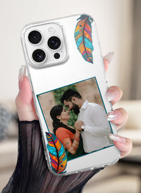 Boho Peacock Feather Custom Photo Silicone Mobile Cover