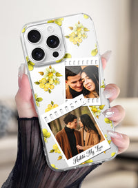 Yellow Floral Film Roll Dual Photo & Name TPU Cover