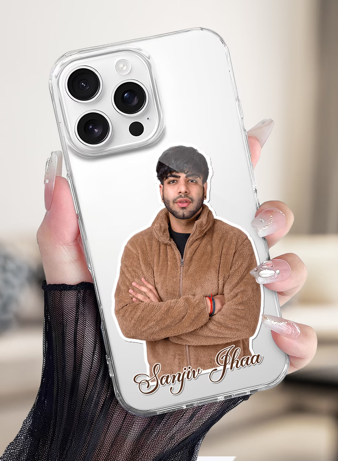 Cutout Photo & Name Custom Silicone Mobile Cover