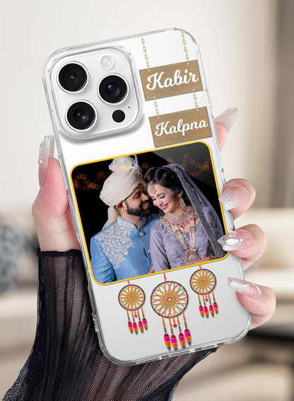 Deamcatcher & Wooden Name Printed Clear Silicone Cover