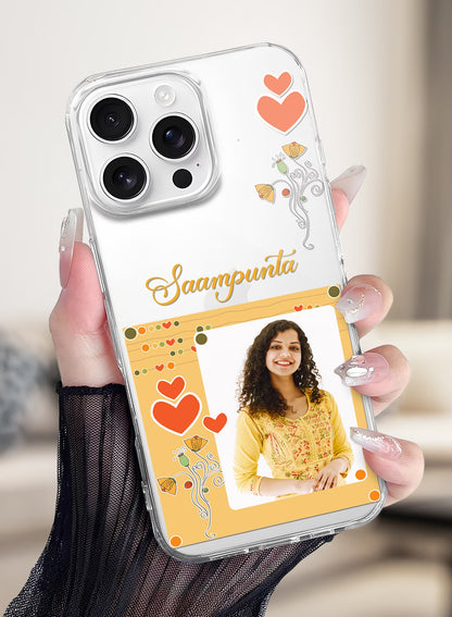 Yellow Heart Floral Custom Photo Silicone Mobile Cover