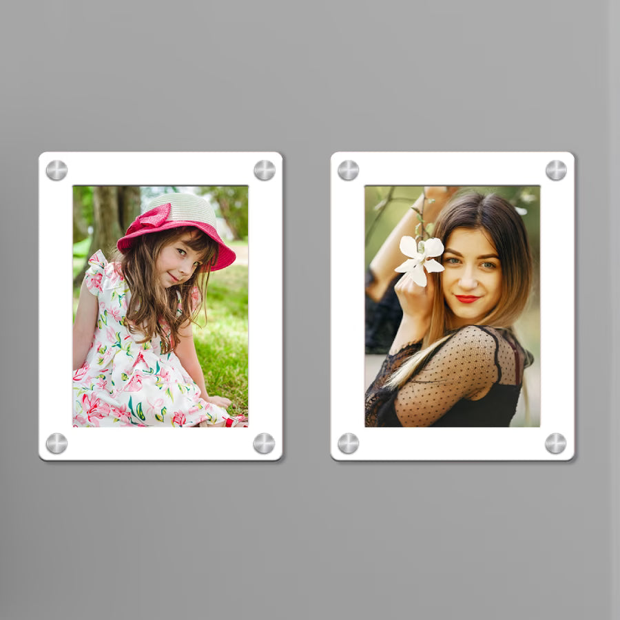 Acrylic Photo Frame Fridge Magnet Set of 2