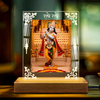 Kanha Ji Acrylic Led Lamp - Wooden Stand-D1