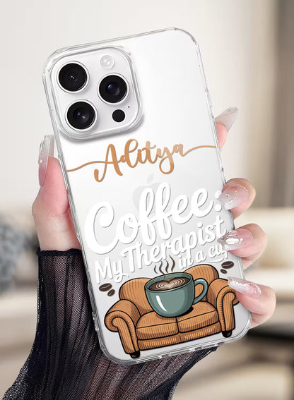 Coffee Therapist Printed Clear Silicone Back Cover
