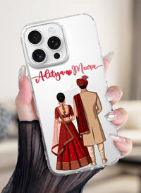 Custom Couple Name Wedding Clear Silicone Phone Cover