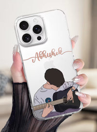Acoustic Guitar Boy Printed Clear Silicone Back Cover