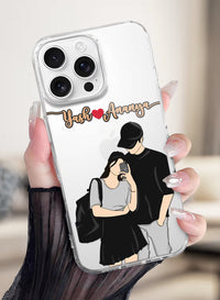 Aesthetic Selfie Couple Printed Clear Silicone Back Cover