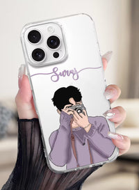 Photographer Boy Printed Clear Silicone Back Cover