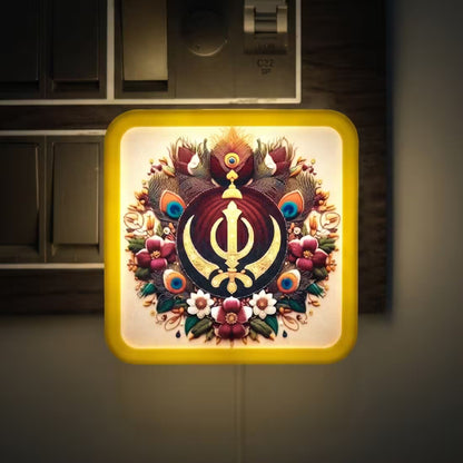 Khalsa ji plug-in LED night lamp for spiritual room decor