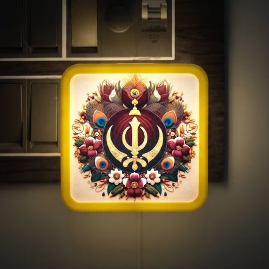 Khalsa ji plug-in LED night lamp for spiritual room decor